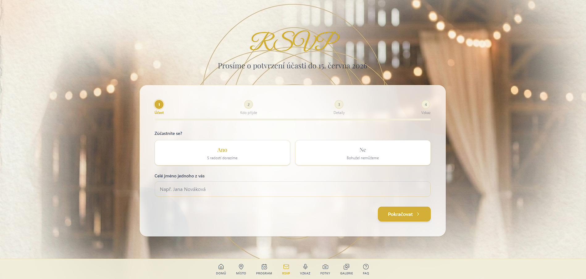 RSVP formulář